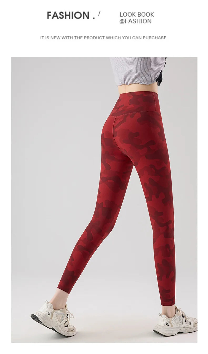 BIVIGAOS Spring Summer Seamless Camouflage Sharkskin Leggings Women Fashion High Waist Casual Sports Tights Fitness Leggings