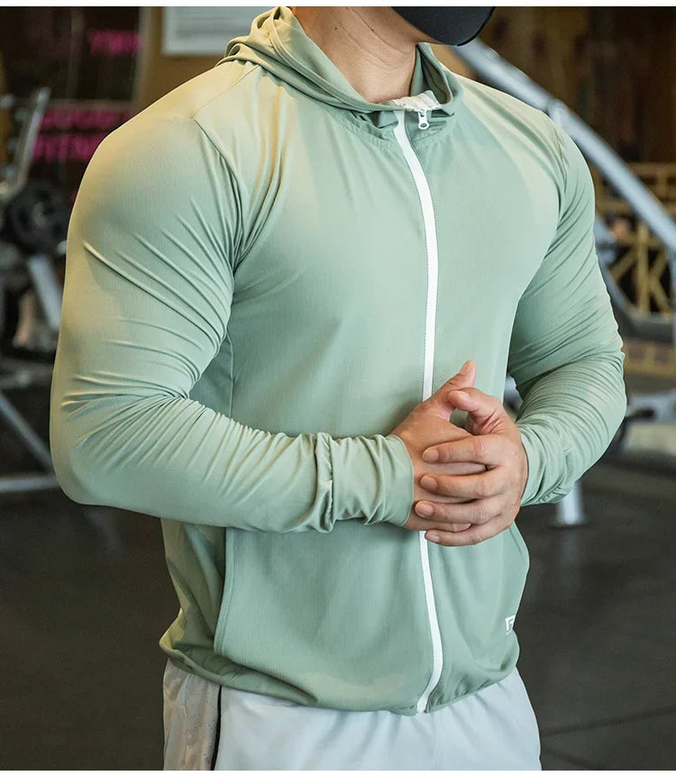 Light & Dark Colours New Men's Jacket Zip Hoodie Long Sleeve T-shirts Gym Sports Clothing Running Male Coat Jackets For Men Hooded Sweatshirts