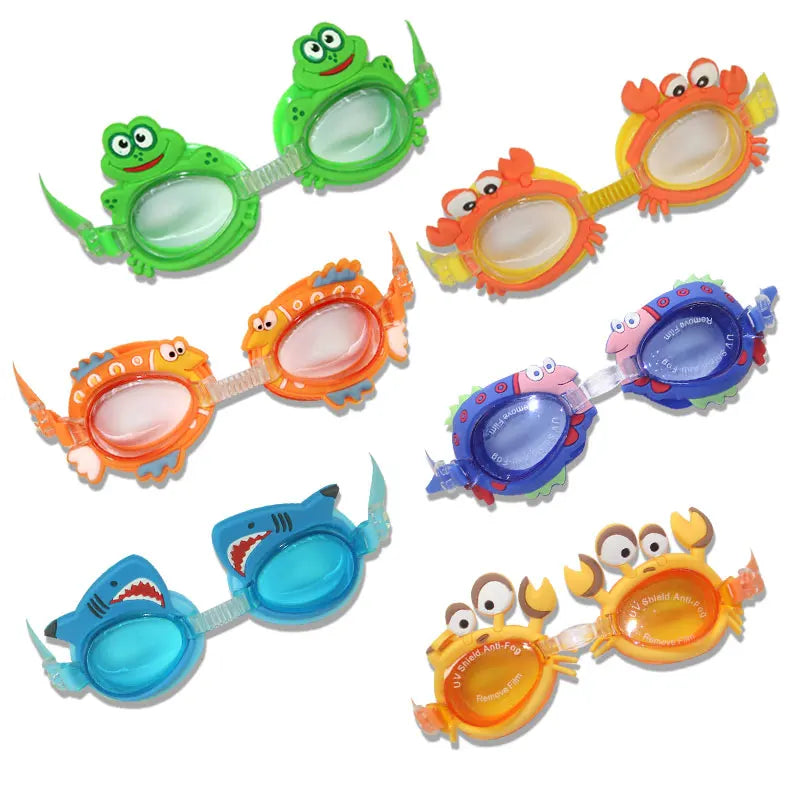 Professional Swimming Goggles Girl Cartoon Swim Glasses with Ear Plug Waterproof Anti Fog Swim Eyewear For Children Kids Gifts