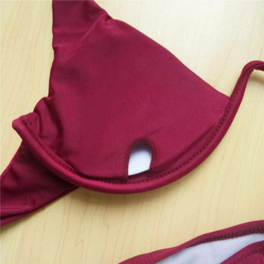 S - XL V-bar Underwired Bikini Female Swimsuit Women Swimwear Two-piece V shape Wire Bikini set Bather Bathing Suit Swim