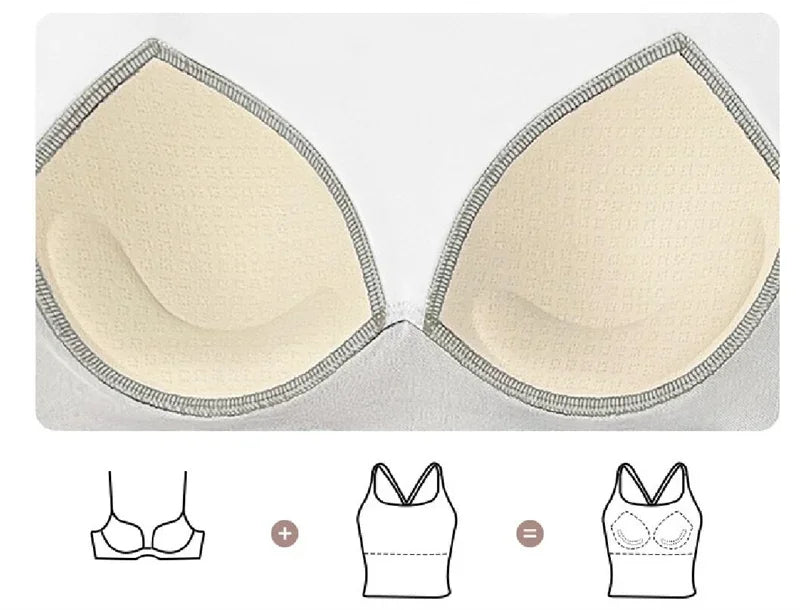 PofyBofy Build-in Bra Yoga Crop Top Sleeve Gym Tank Top Women Workout Bra Tanks Fitness Bra Tanks Yoga Crop Tops Crisscross Back