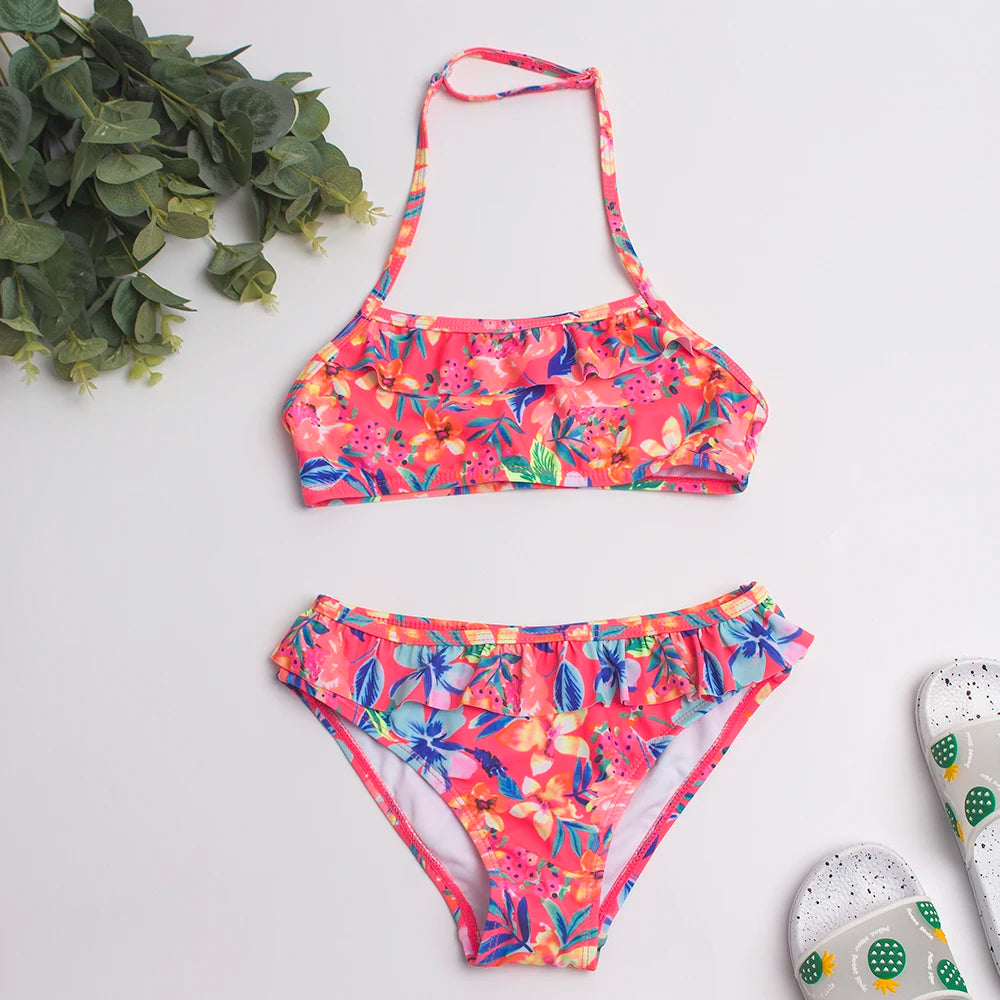 Multi Style Kids Girls Bikini Set Print Girls Kids Swimwear Swimsuit Summer Children Biquini Infant Bathing Suit