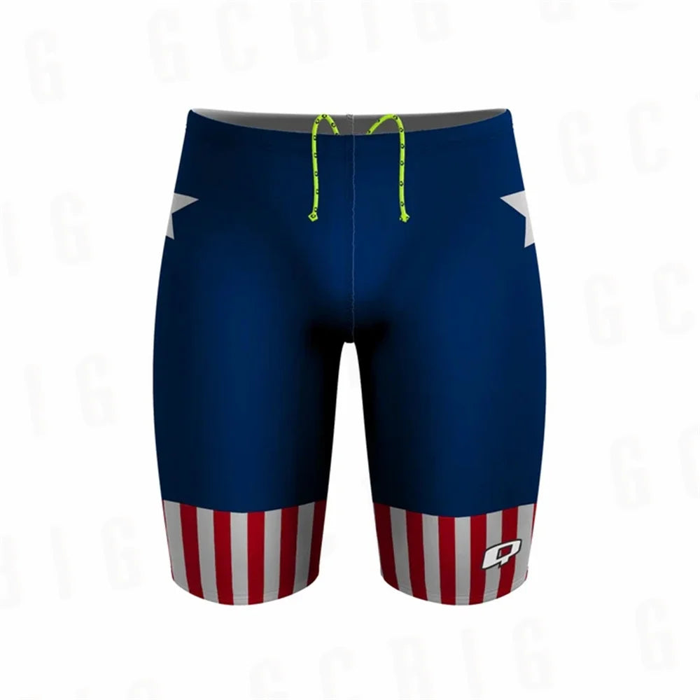 Summer Men's Swimming Trunks Racing Swim Jammers Swimsuit Surfing Shorts Quick-Drying Chlorine-Resistant Lycras Swim Shorts