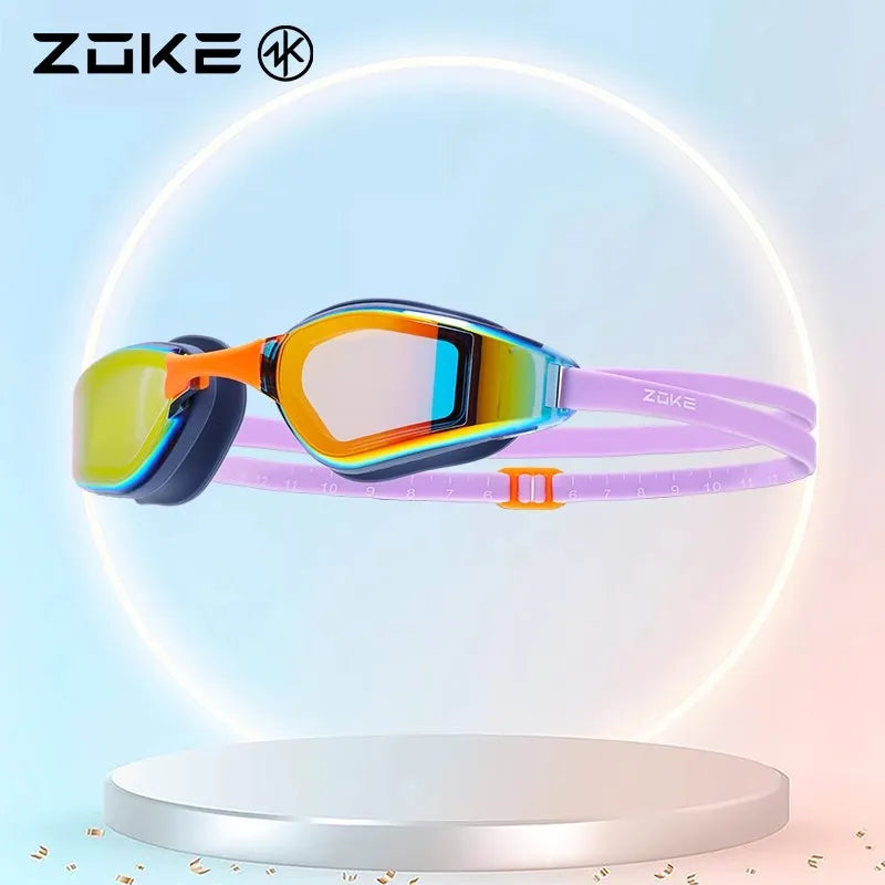 Professional Swim Goggles For Competition Zoke Electroplated Anti-Fog Swimming Goggles High-Definition Lenses With Clear Vision