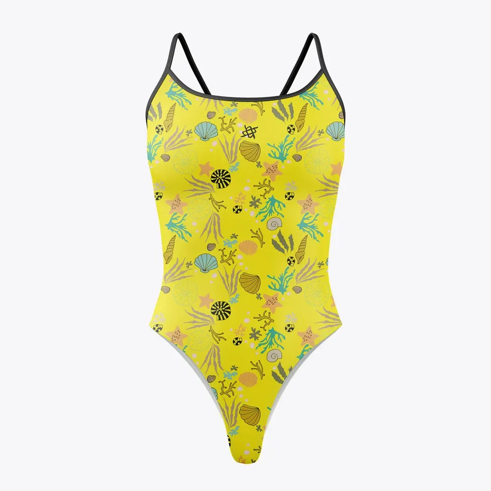 One Piece Swimsuit Training Racing High Cut