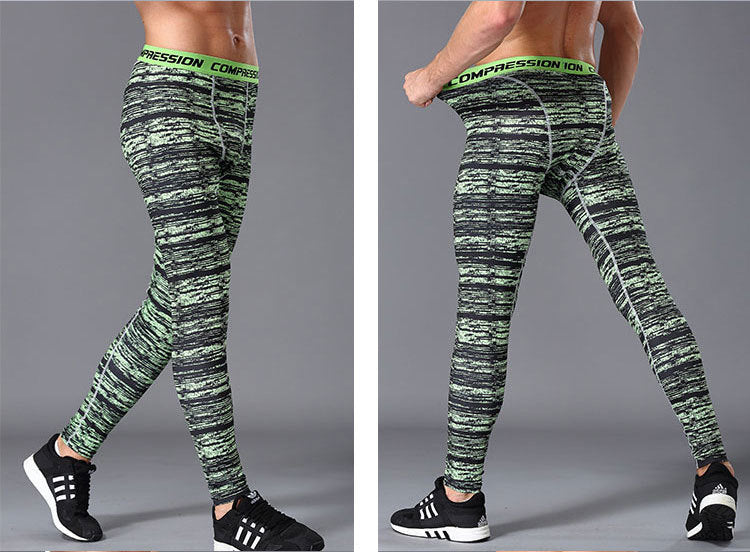 Men Camouflage Tights Man Fitness Compression Pants Quick-drying Rashguard Elastic Leggings for Gym Training