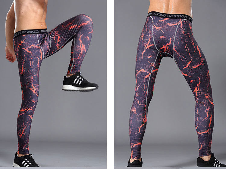 Men Camouflage Tights Man Fitness Compression Pants Quick-drying Rashguard Elastic Leggings for Gym Training