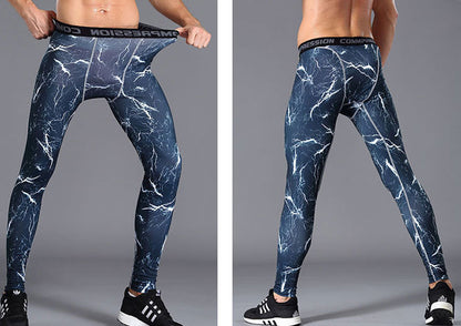 Men Camouflage Tights Man Fitness Compression Pants Quick-drying Rashguard Elastic Leggings for Gym Training