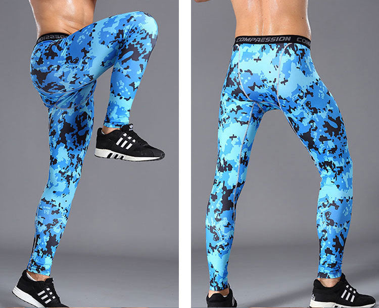 Men Camouflage Tights Man Fitness Compression Pants Quick-drying Rashguard Elastic Leggings for Gym Training