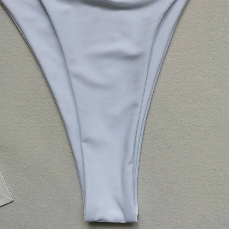 High Cut Out Halter Female Swimwear One Piece Swimsuit Women Cross Bandage Monokini Bather Bathing Suit Swim Bodysuit