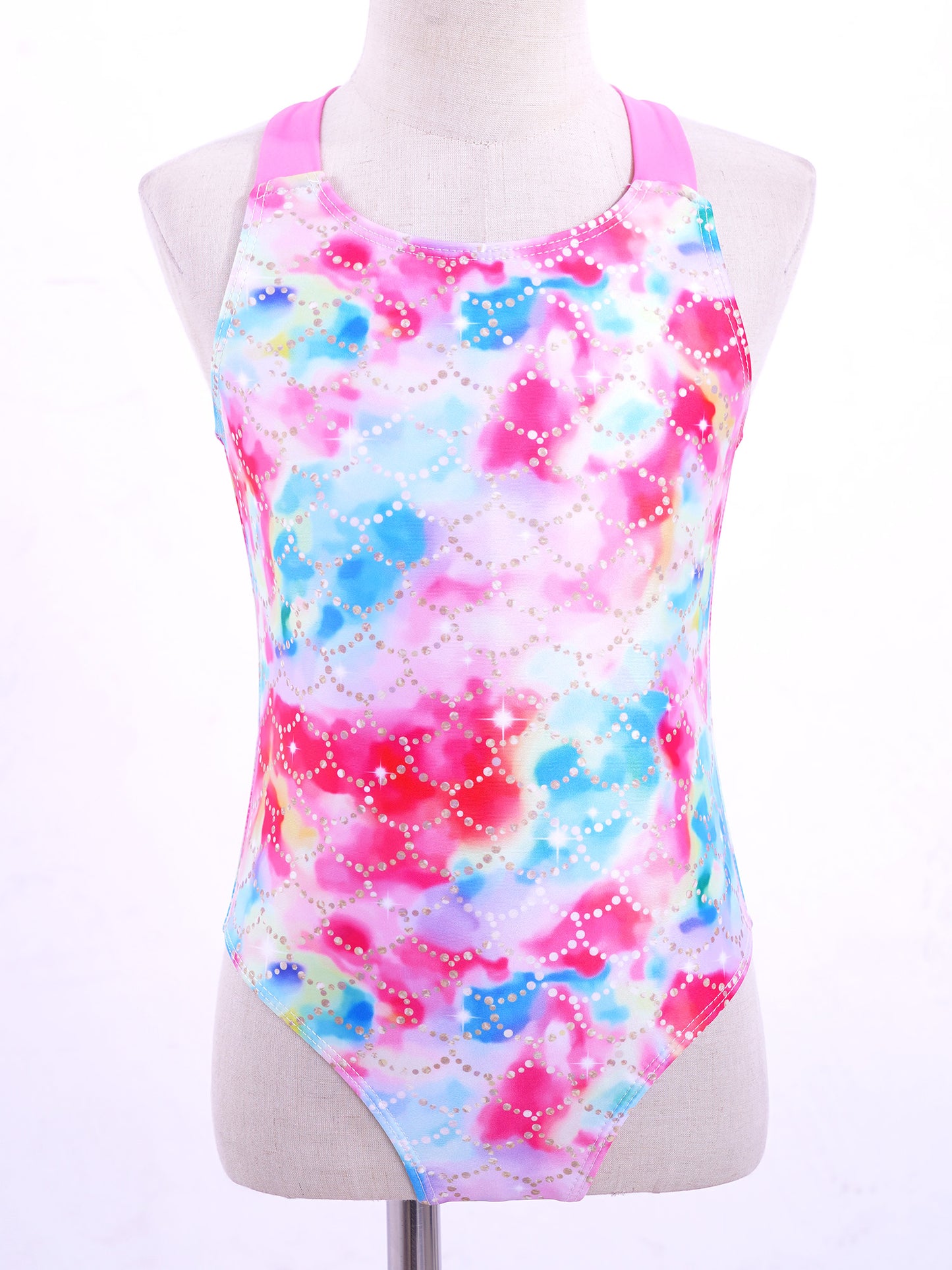 Little Girls Mermaid Fish Scales Swimsuit Sleeveless Cartoon Print One-piece Swimwear Summer Beachwear Bathing Suit