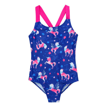 4-16 Years Girls Swimsuit Summer Brazilian Beach Swimming Suits Wear Shoulder Straps One-Piece Swimsuits for Kids Girls Swimwear