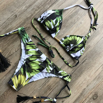 Bikinis Set Women Swimsuit Bandage Two-Piece Swimwear Brazilian Biquínis Beachwear Bathing Suit