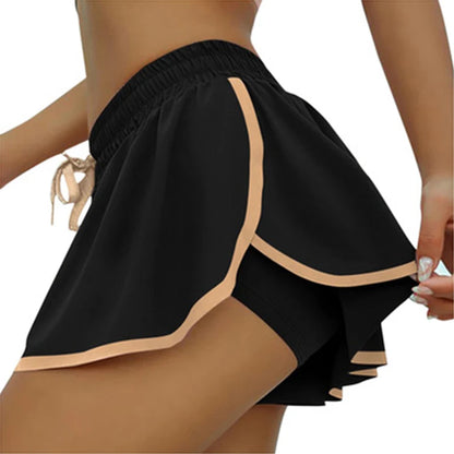 Women 2 In 1 Printed pattern Skort Running Shorts Quick Dry Fake Skirt Sexy Gym Workout Short Pants Yoga Shorts Yoga Pant
