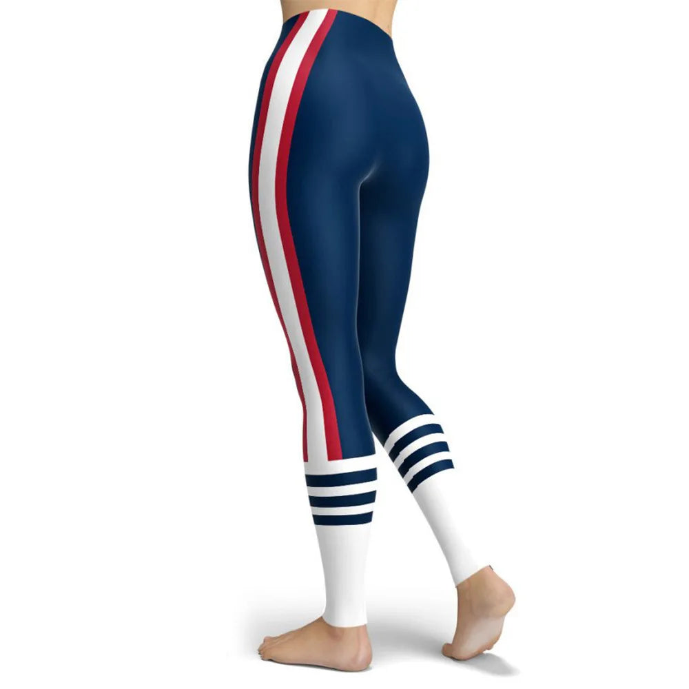 Women Legging Rainbow Stripe Printing Fitness leggings Fashion Slim High Waist Leggings Woman Pants