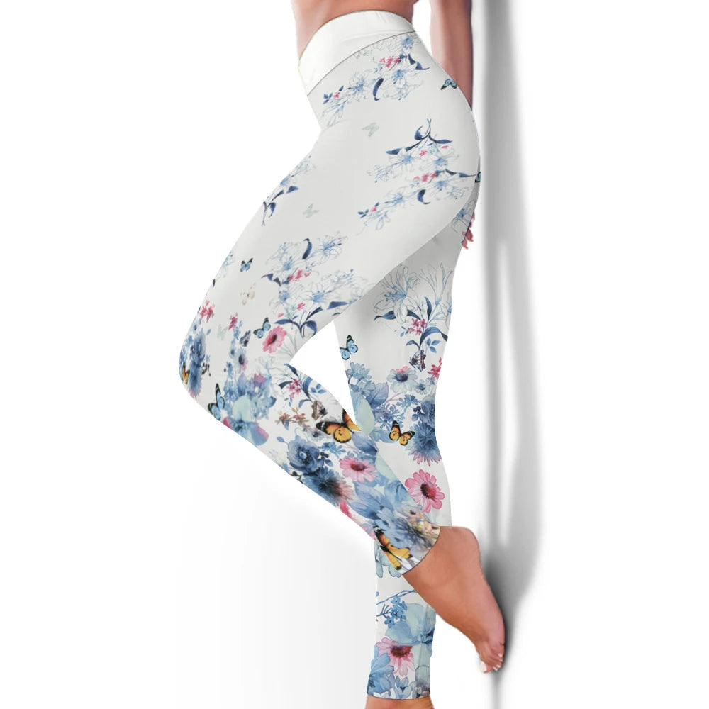 Gym Sports Multi Prints Available Leggings For Women Birds & Butterflies