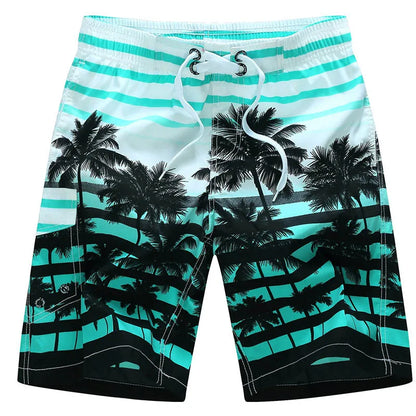 Summer Men Quick-drying Beachwear Plus Size Swimsuit Shorts Male Fashion Casual Loose Hawaii Printing Surf Board Shorts
