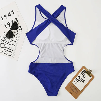 One-Piece Swimsuit Solid Women's Closed Swimwear Push Up Swimming Wear Bodysuit Bathing Suit Beachwear Pool Bather
