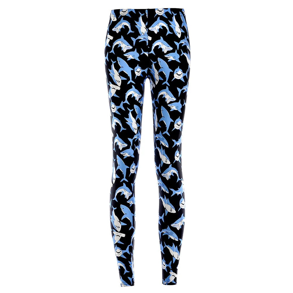 Women Legging Tiger Shark Star Art Printing Fitness leggings Fashion Slim High Waist Leggings Woman Pants Christmas Gift