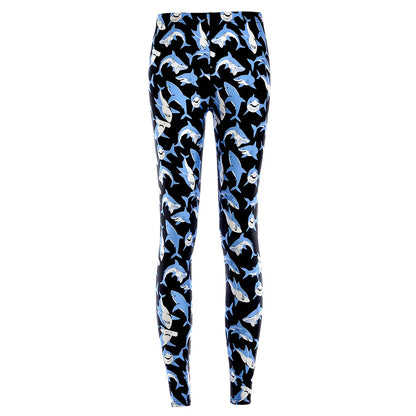 Women Legging Tiger Shark Star Art Printing Fitness leggings Fashion Slim High Waist Leggings Woman Pants Christmas Gift