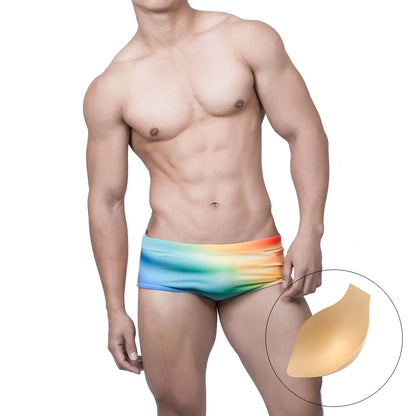 Summer Men's Swimming Trunks Low Waist Beach Board Surfing Swimwear Gradient Fashion Male Sport Quick Dry Bathing Swimsuits