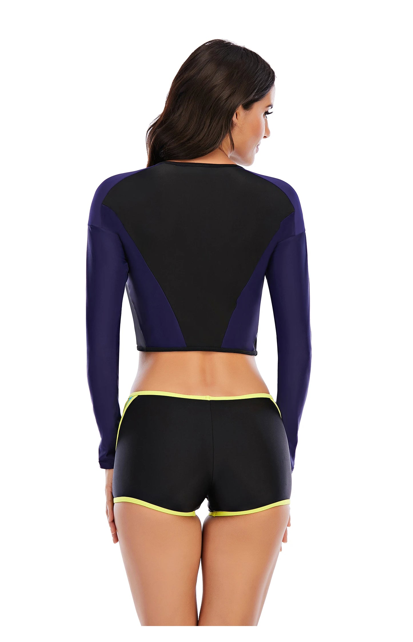 Women Two Pieces Swimsuit Rash Guard Long Sleeve Swimwear Women Bathing Suit Floral Print Swimsuit Surfing Swim Shirts