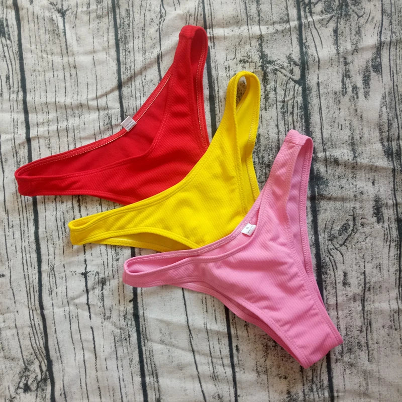 Solid Bikini Brazilian Swimsuit Women Bikini Set Off Shoulder Swimwear Female Swimming Bikini