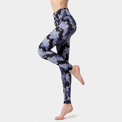 Women High Waist Yoga Pants Printed Sport Leggings Stretchy Running Pants Sport Trousers Workout Gym Tight Women Slim Sportswear