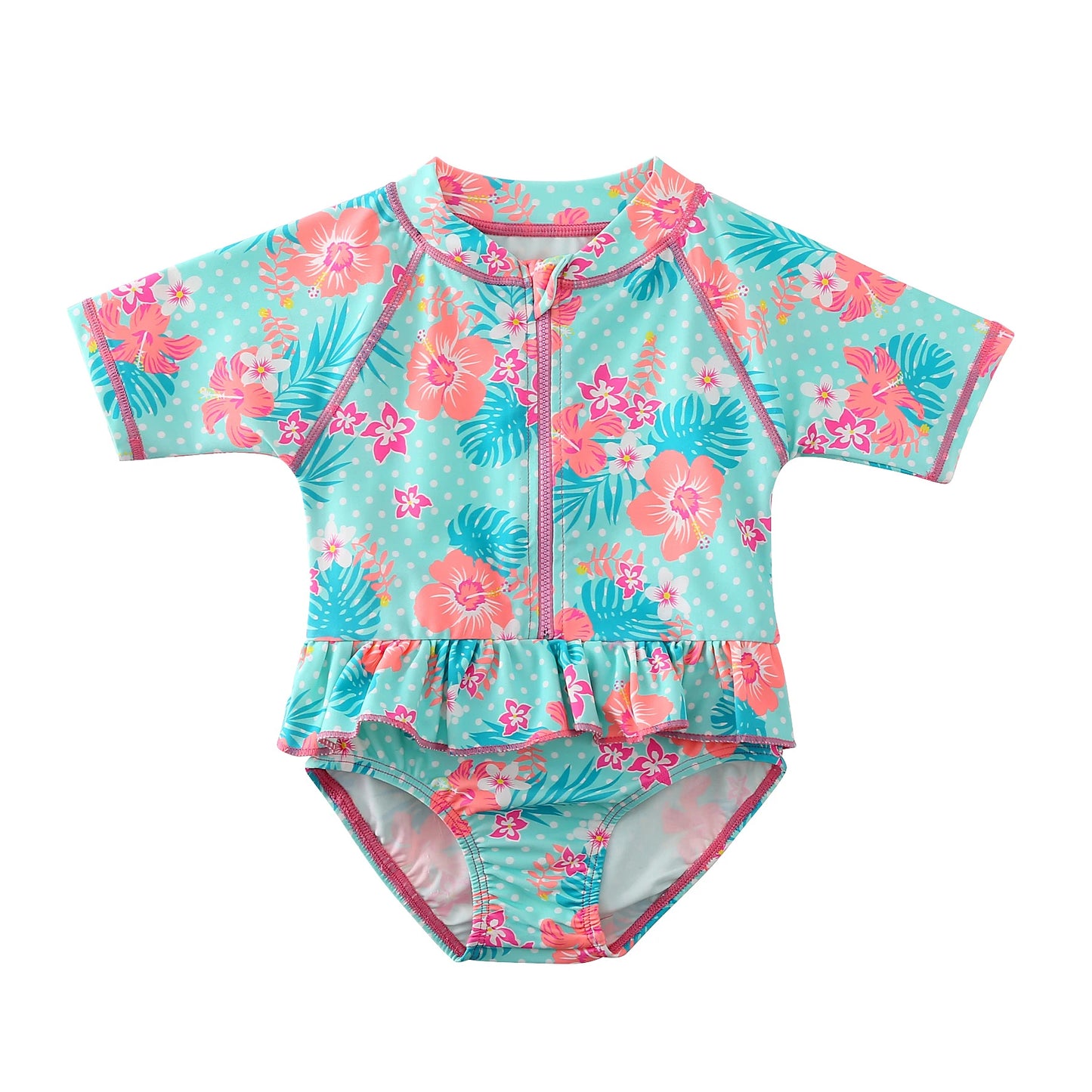 Wishere Swimsuit One-piece Baby Swimwear Girl's Bikini Swimming Rashguard UPF50+ Beachwear Sunsuit Kids Bathing Surfing Suit