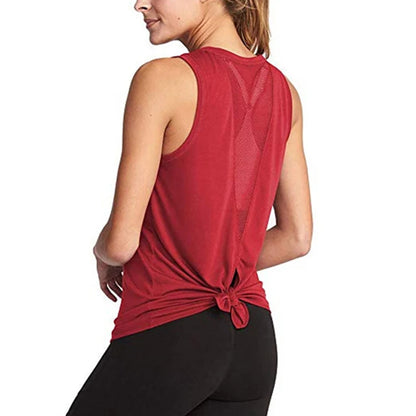 Workout Running Clothing Fitness Suit Female Gym Vest Open Back Women's Sportswear Athletic Yoga Wear Loose Shirts