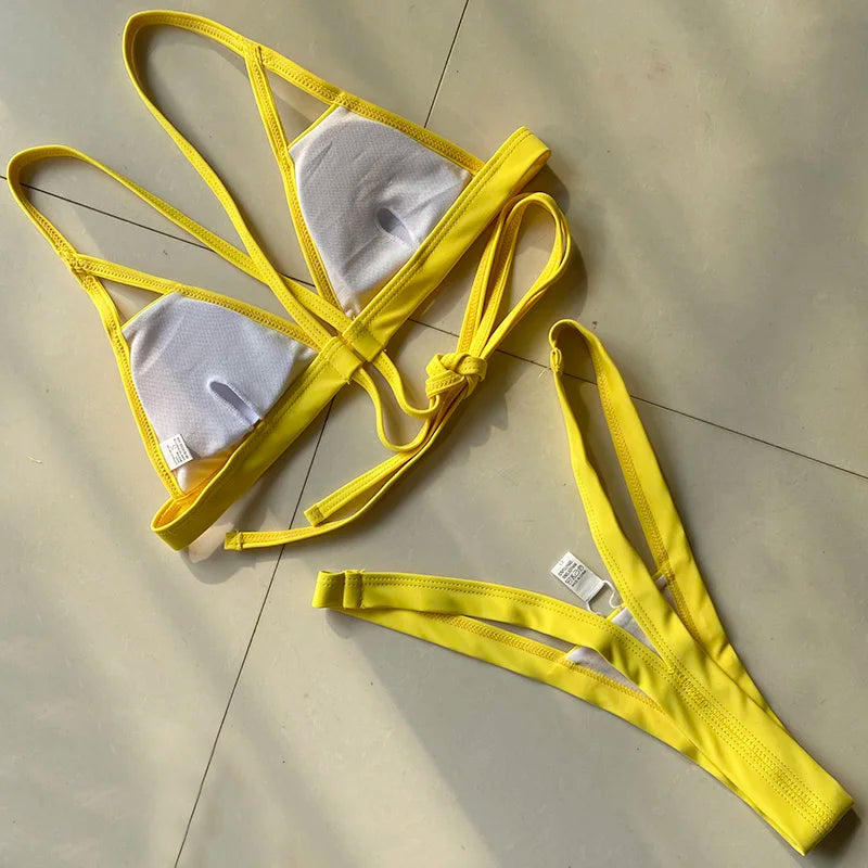 Extreme Mini Micro Thong Bikini Women Swimsuit Female Swimwear Two Pieces Bikini Set String Bathing Suit Swim Lady