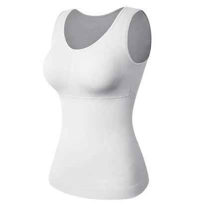Tank Tops for Women with Built in Bra Shelf Bra Casual Wide Strap Basic Camisole Sleeveless Top Shaper with Removable Bra