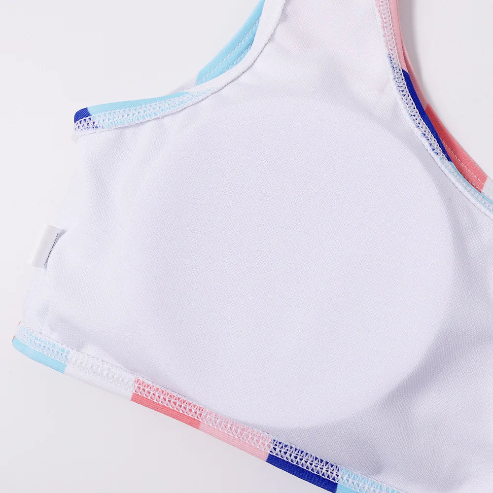 Striped Swimwear Women Push Up High Waist Bikini Halter Bikini Set Hollow Out Print Bathing Suit Two Piece Swimsuit