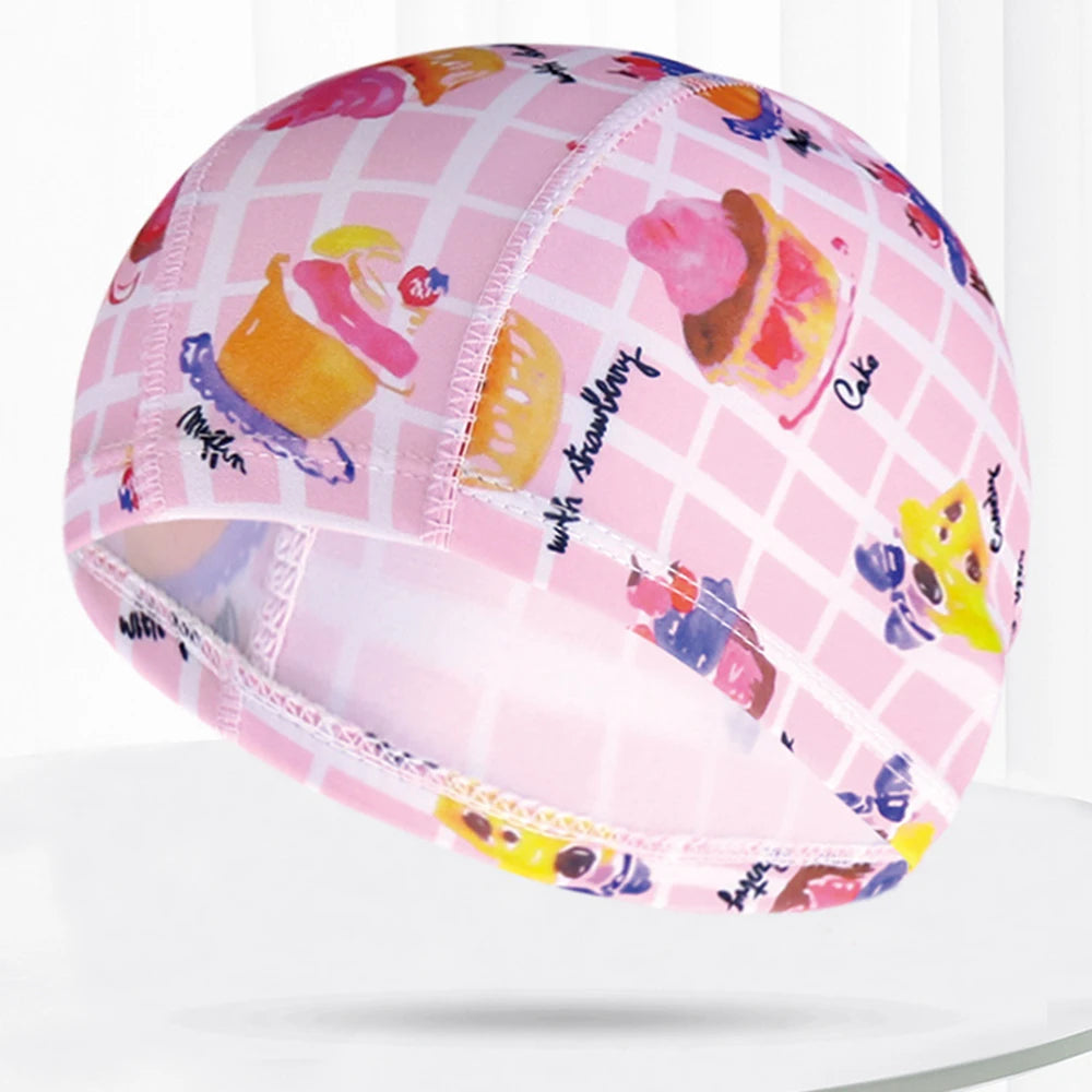 Men Women Fabric Swimming Caps Multi Colors Patterns Printed Swim Pool Water Sports Bathing Hat Elastic Nylon Swim Cap for Adults