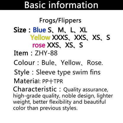 QYQ Silicone flippers for men, women and children frog shoes swimming snorkeling equipment