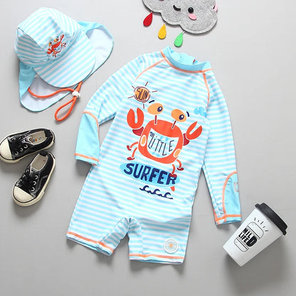 Kids Bathing Suits UV Protection Swimsuit Baby Boy Long Sleeve Swimwear for Children Swimming Suit Child Beach Pool Clothes