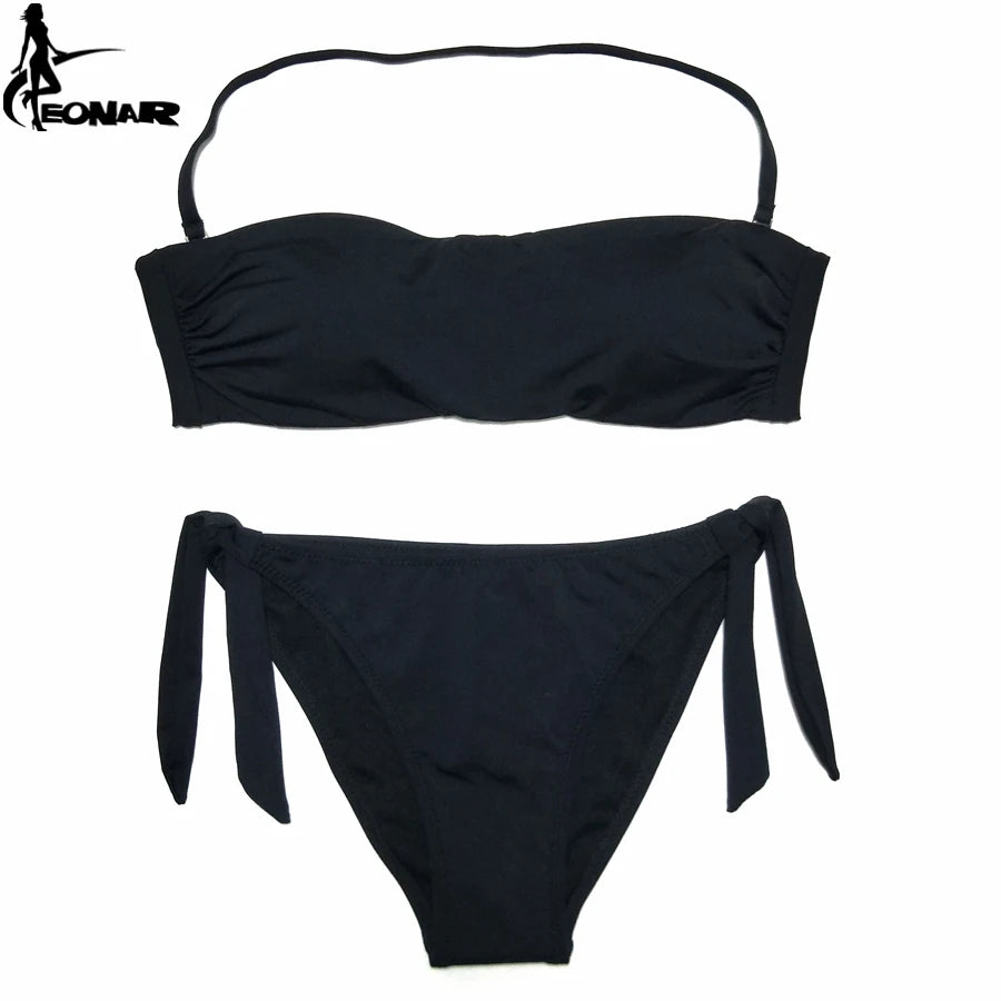 Bikini Solid Women Swimsuit  Brazilian Cut Bottom Bikini Set Push Up Swimwear Femme Bathing Suits Sport Beach Wear