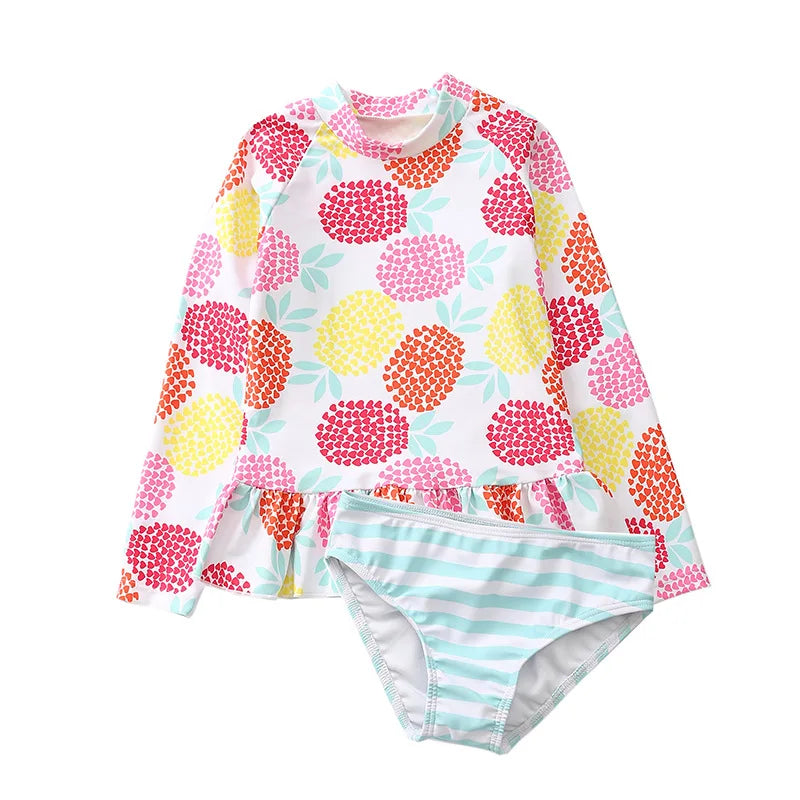 Swimsuit for Girls Unicorn Rash Guards Two Pieces Long Sleeve Children Swimwear Beach Wear Kids Toddler Baby Girl Bathing Suit