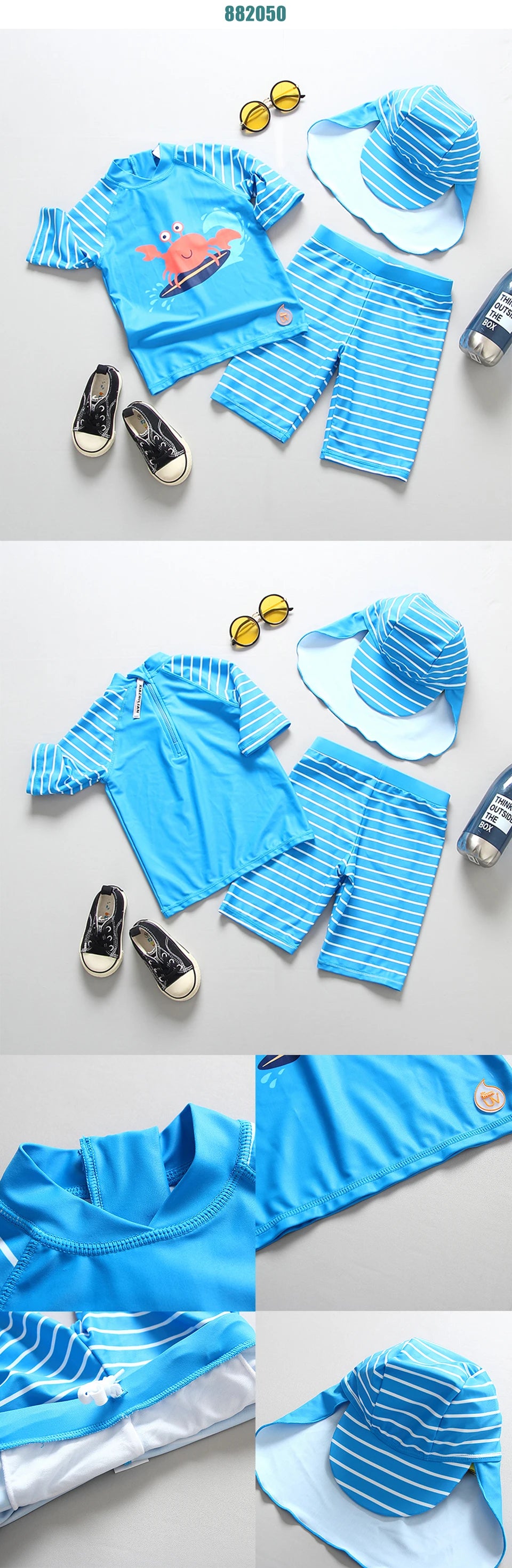 Boys Swimwear and Swimming Trunks Baby Bathing Suit UPF50 UV Protection Boy's Swimsuit Cartoon Children's Rashguard Beach Wear