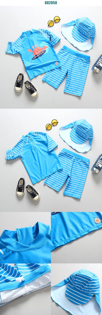 Boys Swimwear and Swimming Trunks Baby Bathing Suit UPF50 UV Protection Boy's Swimsuit Cartoon Children's Rashguard Beach Wear