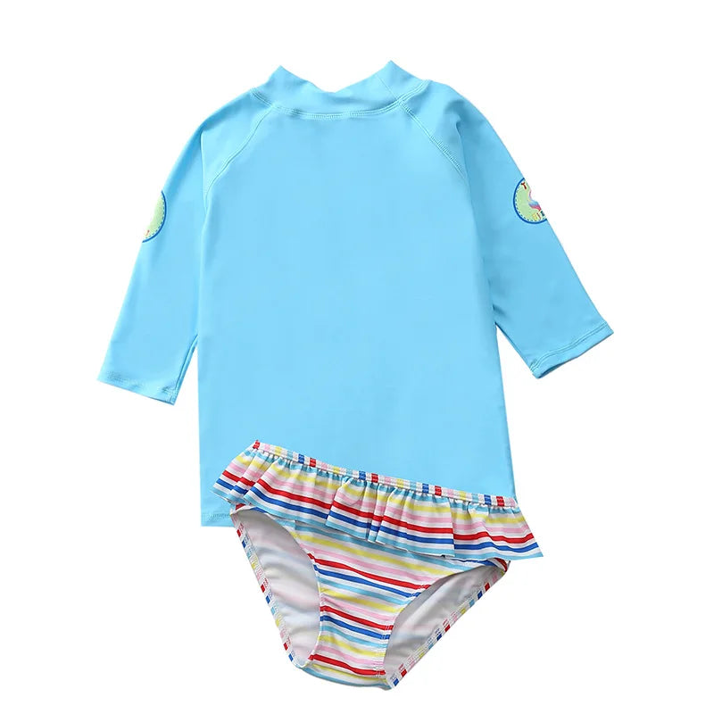 Swimsuit for Girls Unicorn Rash Guards Two Pieces Long Sleeve Children Swimwear Beach Wear Kids Toddler Baby Girl Bathing Suit