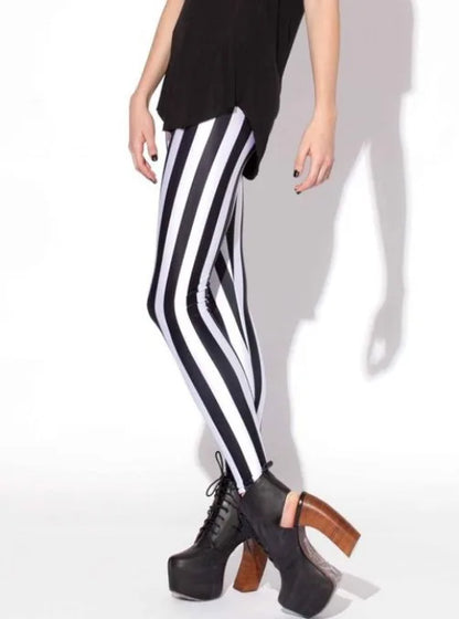 Women Legging Rainbow Stripe Printing Fitness leggings Fashion Slim High Waist Leggings Woman Pants
