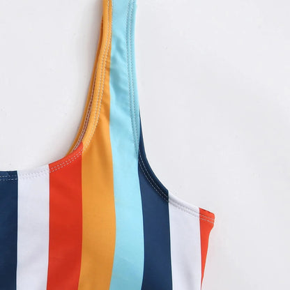 Striped Swimwear Women Push Up High Waist Bikini Halter Bikini Set Hollow Out Print Bathing Suit Two Piece Swimsuit