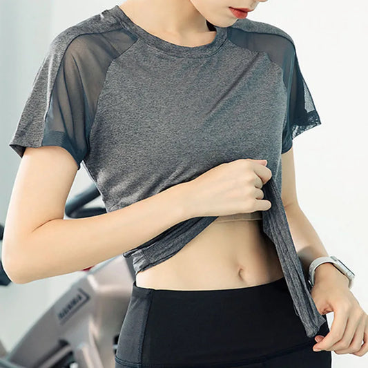 Aiithuug Short Sleeve Workout Tops for Women Stretchy Slim Fit Running Sports Shirts Dry Fit Mesh Yoga Gym Top  Fit T-Shirt