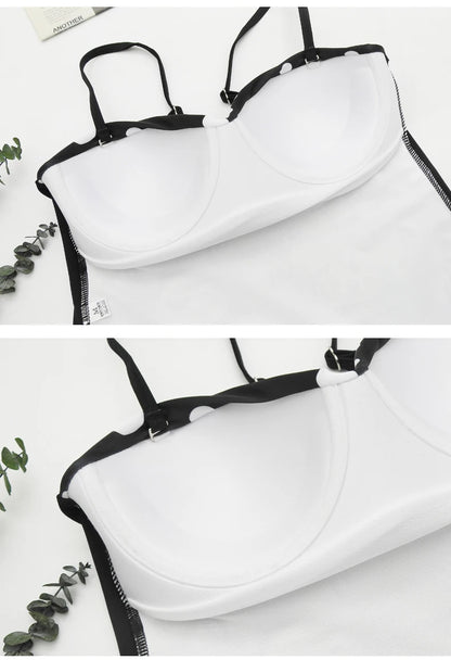 One Piece Swimsuit Closed Large Size Print Swimwear Women Flower Push Up Swimsuits Body Female Beach Bathing Suit XXL