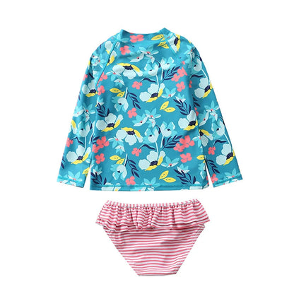 Swimsuit for Girls Unicorn Rash Guards Two Pieces Long Sleeve Children Swimwear Beach Wear Kids Toddler Baby Girl Bathing Suit