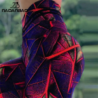 NADANBAO Sporting Leggings Women Green Wings Print Pants Multi Designs