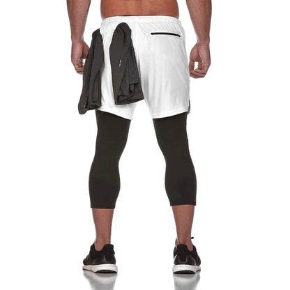 Men’s 2 In 1 Running Pants Jogging Quick Drying Training Sport Pants Double Layer Sweatpants Beach Board Gym Fitness Pant