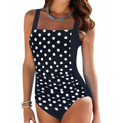 Dot One-Piece Large Swimsuits Closed Plus Size Swimwear For Pool Beach Body Bathing Suit Women Summer Female Swimming Suit