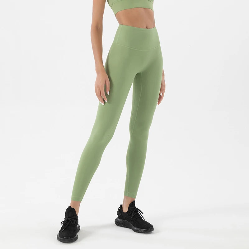 Nylon Leggings Women's Pants Yoga Sport Fitness Gym High Waist Elastic Breathable Leggings For Fitness Womens Clothing
